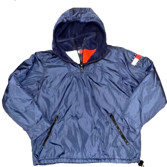 Vintage 90s Tommy Jeans Heavy Wind/Flannel Jacket Size XL - Picture 1 of 4